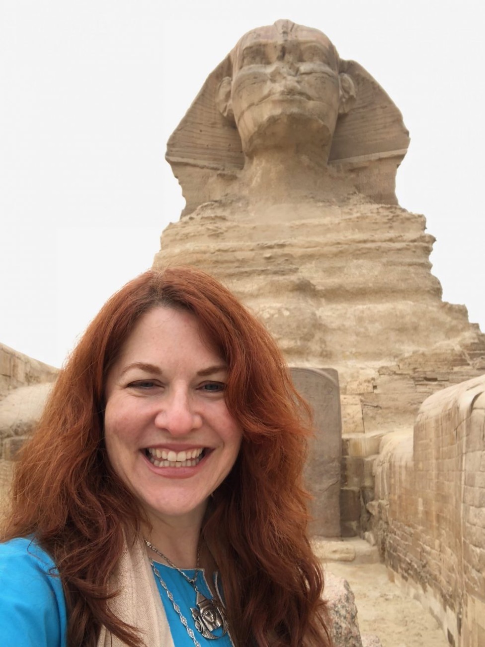 Halle Eavelyn standing before the Great Sphinx of Giza